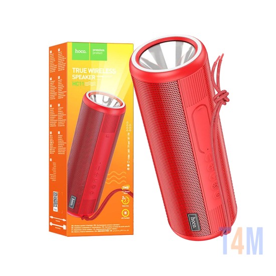 Altavoz Sports BT Hoco HC11 Bora con Linterna 1200mAh Rojo